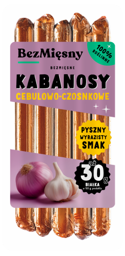 KABANOSY CEBULOWO - CZOSNKOWE ROŚLINNE 160 g - BEZMIĘSNY-1 35433 