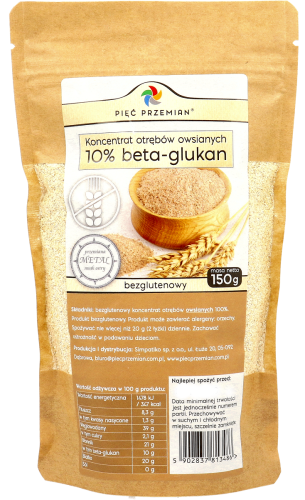 KONCENTRAT OTRĘBÓW OWSIANYCH BEZGLUTENOWY 150 g - PIĘĆ PRZEMIAN-1 35447 