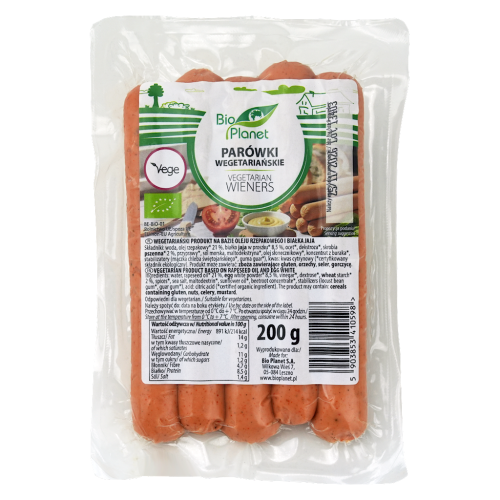 PARÓWKI WEGETARIAŃSKIE BIO 200 g - BIO PLANET-1 35458 