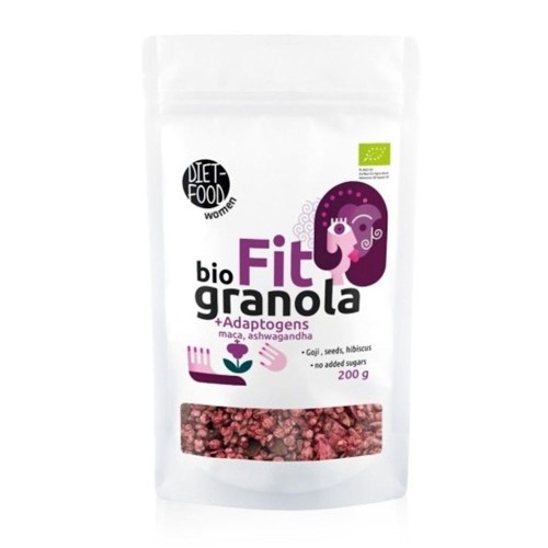 GRANOLA FIT Z ADAPTOGENAMI BEZ DODATKU CUKRÓW BIO 200 g - DIET-FOOD-1 35469 