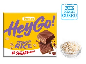 CZEKOLADA MLECZNA CRUNCHY Z CHRUPIĄCYM RYŻEM BEZ DODATKU CUKRÓW BEZGLUTENOWA 60 g - TORRAS