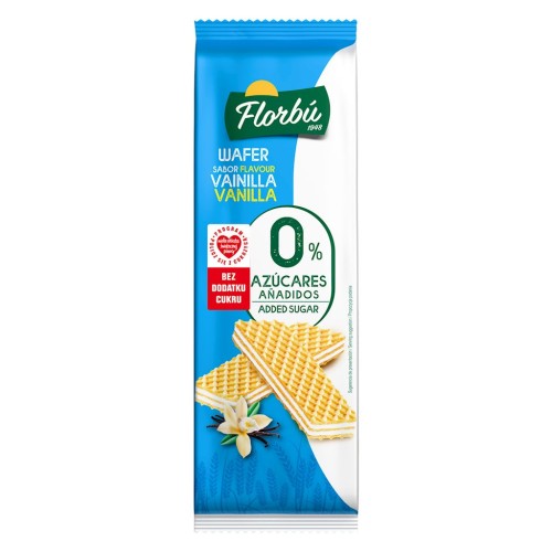 WAFELKI Z KREMEM O SMAKU WANILIOWYM BEZ DODATKU CUKRÓW 150 g - FLORBU-1 35483 