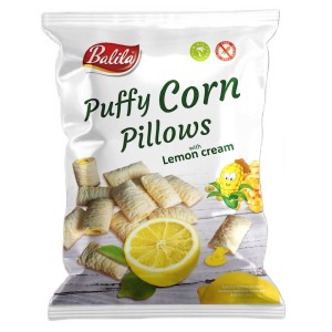 PODUSZKI KUKURYDZIANE Z KREMEM O SMAKU CYTRYNOWYM BEZGLUTENOWE 70 g - BALILA