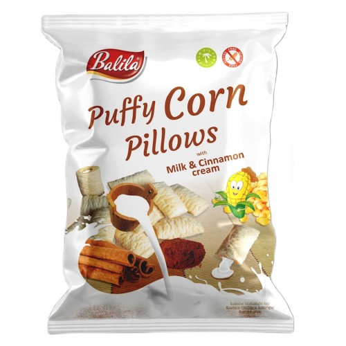 PODUSZKI KUKURYDZIANE Z KREMEM O SMAKU MLECZNO - CYNAMONOWYM BEZGLUTENOWE 70 g - BALILA-1 35527 
