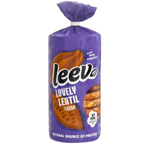 WAFLE Z SOCZEWICY PROTEINOWE O SMAKU CZEKOLADOWYM BEZGLUTENOWE BIO 130 g - LEEV-1 35542 