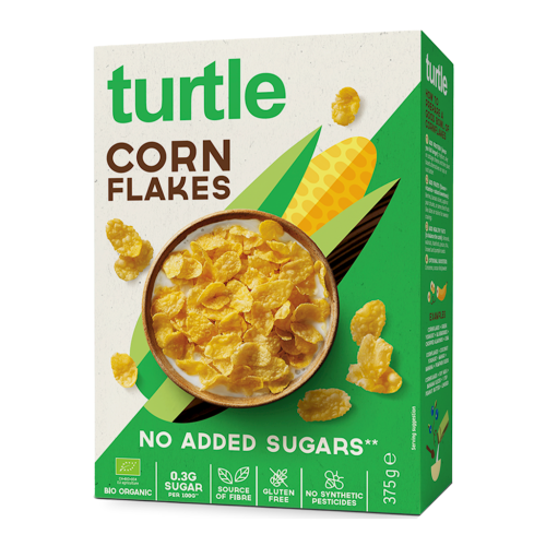 PŁATKI KUKURYDZIANE BEZ CUKRU BEZGLUTENOWE BIO 375 g - TURTLE-1 35579 