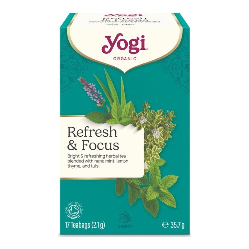 HERBATKA ORZEŹWIAJĄCA MIĘTA (REFRESH & FOCUS) BIO (17 x 2,1 g) 35,7 g - YOGI-1 35580 