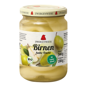 GRUSZKI POŁÓWKI W LEKKIM SYROPIE BIO 340 g (160 g) (SŁOIK) - ZWERGENWIESE
