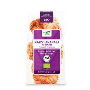 Krążki ananasa suszone BIO 100G pozytywnie wpływa na uklad trawienny