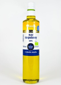 Olej rzepakowy o smaku masła 500ml wyborny do sałatek, surówek i sosów