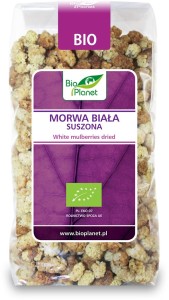 Morwa biała suszona BIO 250g  zawiera żelazo, chrom i miedź, wspomaga pracę jelit i wątroby