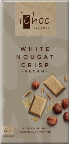 15864ICHOC TABLICZKA BIAŁA NUGATOWA Z ORZECHAMI LASKOWYMI (NA NAPOJU RYŻOWYM) BIO 80 g - ICHOC (VIVANI)-1