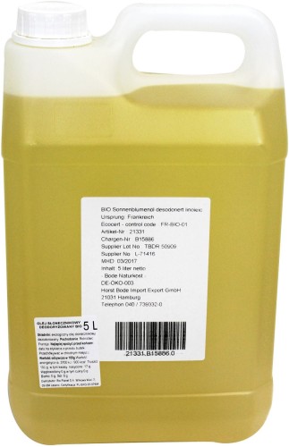 16138OLEJ SŁONECZNIKOWY BEZWONNY BIO 5 L - HORECA-1