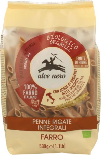 16309MAKARON (ORKISZOWY RAZOWY) PENNE BIO 500 g - ALCE NERO-1