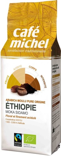 16412KAWA MIELONA ARABICA 100% MOKA SIDAMO ETIOPIA FAIR TRADE BIO 250 g - CAFE MICHEL-1