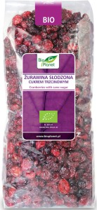ŻURAWINA SŁODZONA CUKREM TRZCINOWYM BIO 1 kg wspiera uklad moczowy