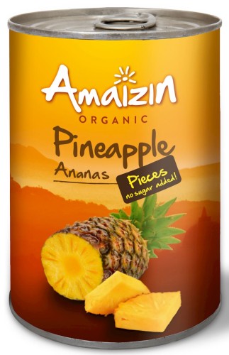 17032ANANAS KAWAŁKI W SOKU WŁASNYM (PUSZKA) BIO 400 g (240 g) - AMAIZIN-1