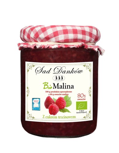 17075MALINA 80% Z CUKREM TRZCINOWYM BIO 270 g - SAD DANKÓW-1