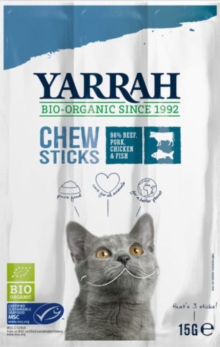 17108(DLA KOTA) PAŁECZKI DO GRYZIENIA Z WOŁOWINĄ BIO 15 g (3x5 g) - YARRAH-1