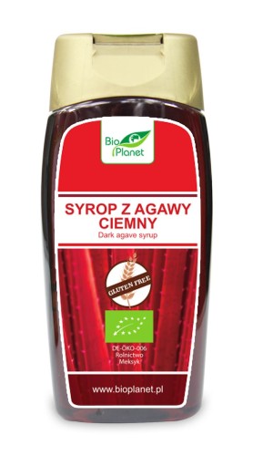 17220SYROP Z AGAWY CIEMNY BEZGLUTENOWY BIO 350 g (250 ml) - BIO PLANET-1