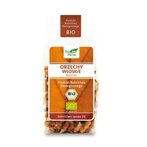 Orzechy włoskie BIO 100G bogate w witaminy z grupy B oraz spore ilości magnezu, potasu i fosforu