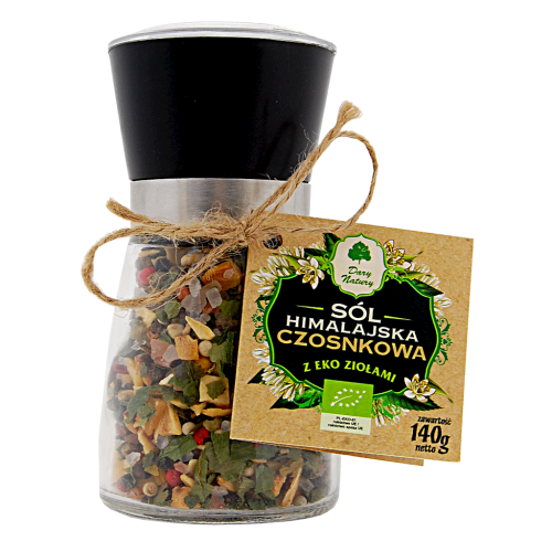 17566SÓL HIMALAJSKA W MŁYNKU Z ZIOŁAMI CZOSNKOWA BIO 140 g - DARY NATURY-1