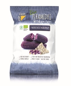 CHRUPKI PIRAMIDKI Z NIEBIESKIEJ KUKURYDZY, RYŻU BRĄZOWEGO Z SOLĄ HIMALAJSKĄ BEZGLUTENOWE BIO 80 g - POPCROP