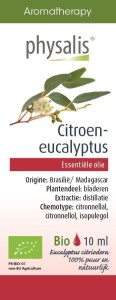 OLEJEK ETERYCZNY EUKALIPTUS CYTRYNOWY (CITROEN EUCALYPTUS) BIO 10 ml - PHYSALIS