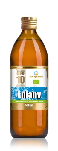 17995OLEJ LNIANY TŁOCZONY NA ZIMNO BIO 500 ml - ZŁOTO POLSKIE-1