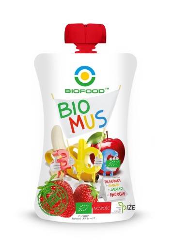 18031MUS TRUSKAWKOWO - BANANOWO - JABŁKOWY BIO 90 g - BIO FOOD-1