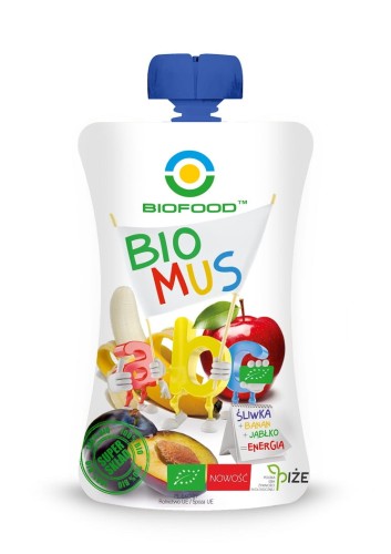 18035MUS ŚLIWKOWO - BANANOWO - JABŁKOWY BIO 90 g - BIO FOOD-1