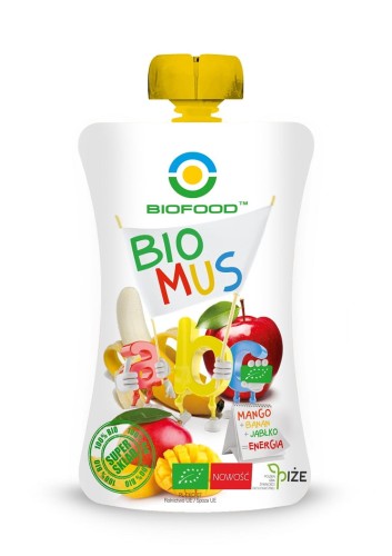 18036MUS MANGO - BANANOWO - JABŁKOWY BIO 90 g - BIO FOOD-1