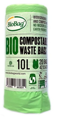 18228WORKI NA ODPADY BIO I ZMIESZANE 10 L 20 szt (KOMPOSTOWALNE I BIODEGRADOWALNE) - BIOBAG-1