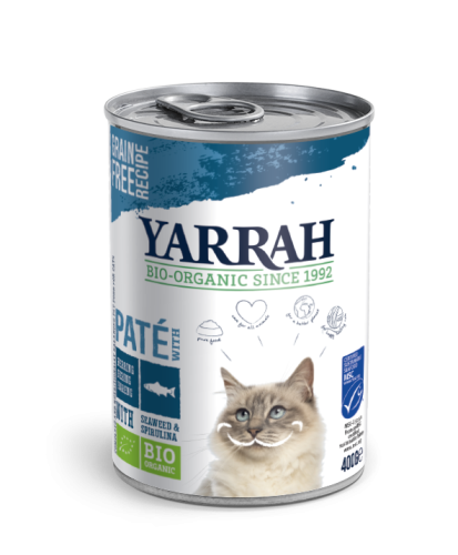 18274(DLA KOTA) KARMA ZE ŚLEDZIEM, WODOROSTAMI I SPIRULINĄ BIO 400 g - YARRAH-1