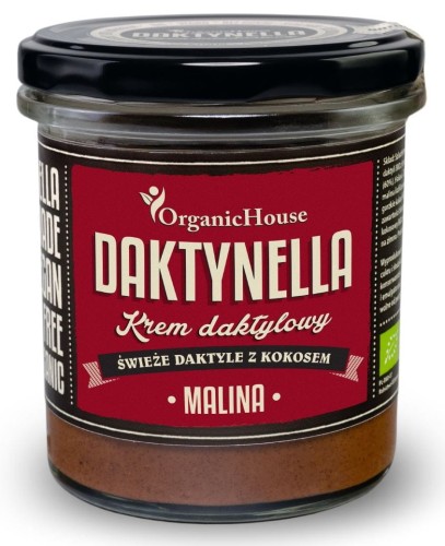 18449KREM KOKOSOWO - DAKTYLOWY MALINA BEZGLUTENOWY BIO 280 g - ORGANIC HOUSE (DAKTYNELLA)-1