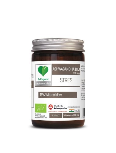 18695ASHWAGANDHA EKSTRAKT BIO 50 KAPSUŁEK (200 mg) - BE ORGANIC-1