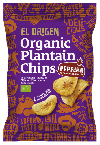 19036CHIPSY Z PLANTANA PAPRYKOWE BEZGLUTENOWE BIO 80 g - EL ORIGEN-1
